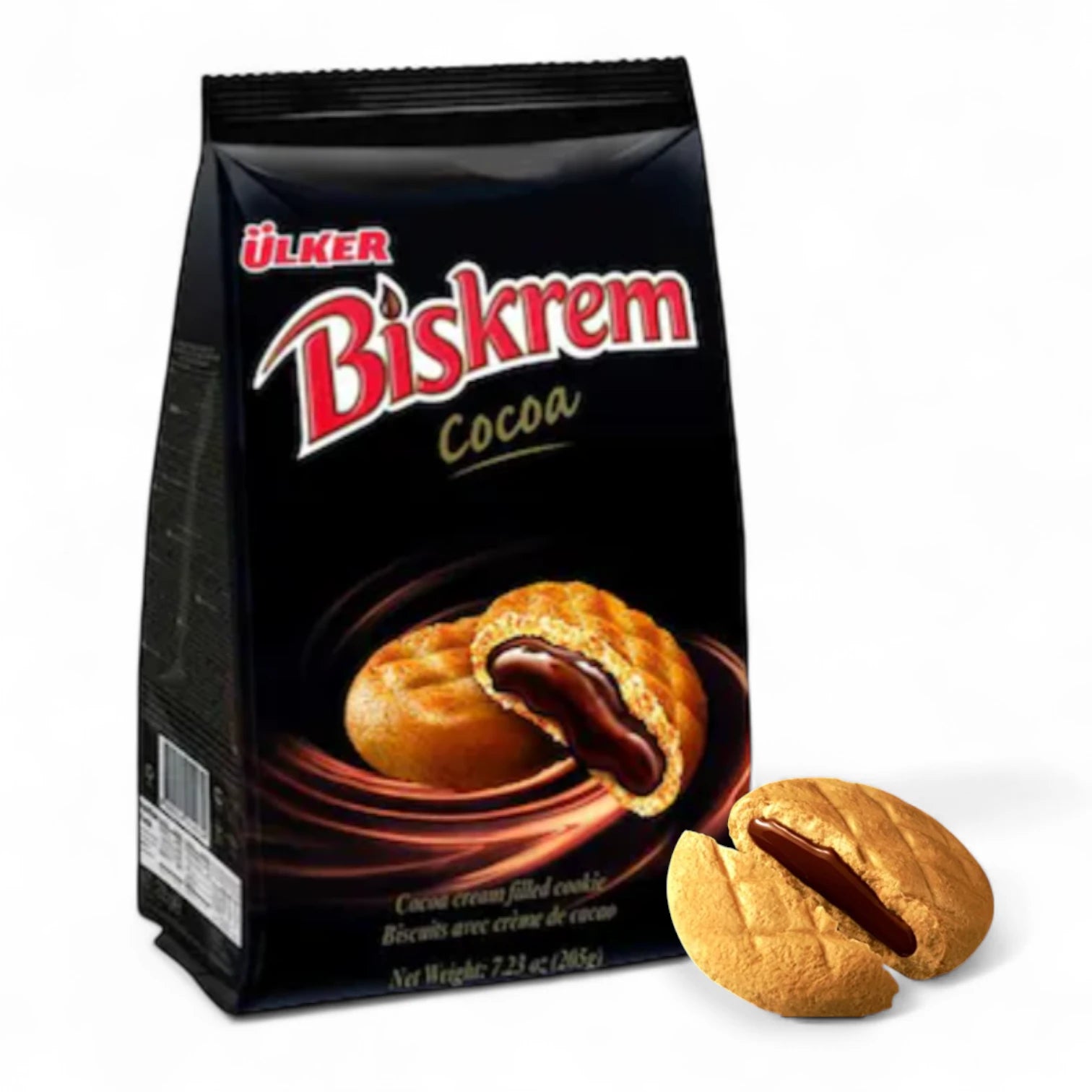 Ülker Biskrem Duo Biscuits with Cocoa Cream Filling – 205g | Crispy Cookies with Rich Chocolate Center | Perfect Snack for All Ages - Damoo