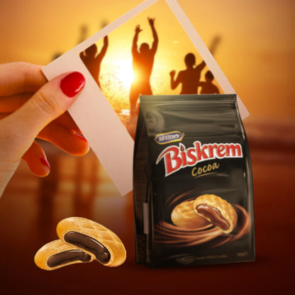 Ülker Biskrem Duo Biscuits with Cocoa Cream Filling – 205g | Crispy Cookies with Rich Chocolate Center | Perfect Snack for All Ages - Damoo