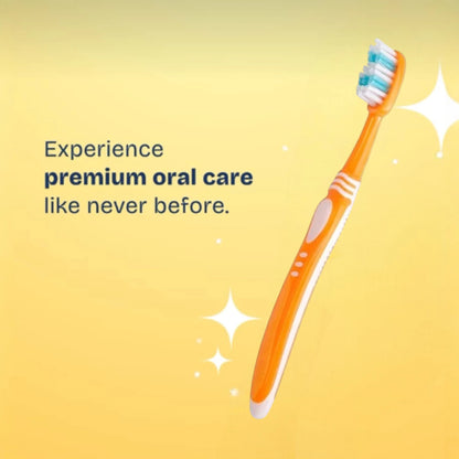Oral-B 1.2.3 Classic Manual Toothbrush Medium – Waved Bristles Multi Colored Handle Daily Plaque Removal Toothbrush - Damoo
