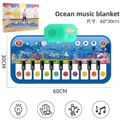 Piano Music Dance Mat for Kids – Touch-Sensitive Musical Playmat with 24 Keys, 8 Instruments, Record & Play Functions, Foldable Non-Slip Design