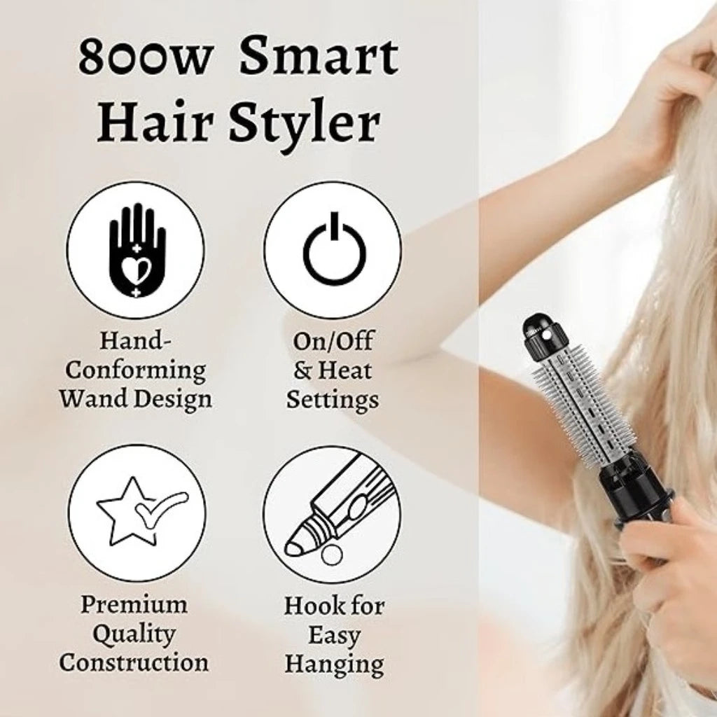 Sonashi 9-in-1 Hair Styler – 800W, 3 Speed Temperature Settings, 8 Detachable Heads, Quick Heat Up, Tangle-Free Cord – All-in-One Hair Tool for Curling, Straightening, Volumizing, Metal Finish, Black - SHS-2091 - Damoo