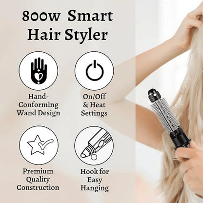 Sonashi 9-in-1 Hair Styler – 800W, 3 Speed Temperature Settings, 8 Detachable Heads, Quick Heat Up, Tangle-Free Cord – All-in-One Hair Tool for Curling, Straightening, Volumizing, Metal Finish, Black - SHS-2091 - Damoo