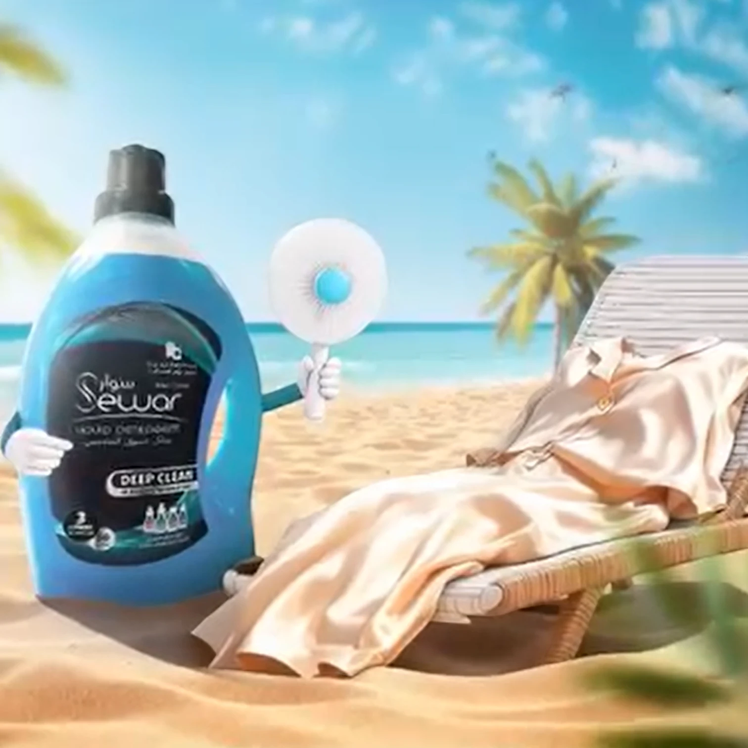 Sewar Laundry Detergent Liquid Blue – 3 Ltr – Gentle on Colors, Baby-Safe & Powerful Stain Removal for All Fabrics - Damoo