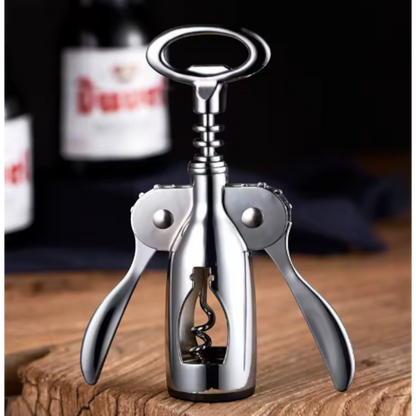 TAI YING Top Choice Metal Corkscrew Bottle Opener with Wing Handles & Spiral Screw (18.5H x 7L × 4W CM) - Damoo