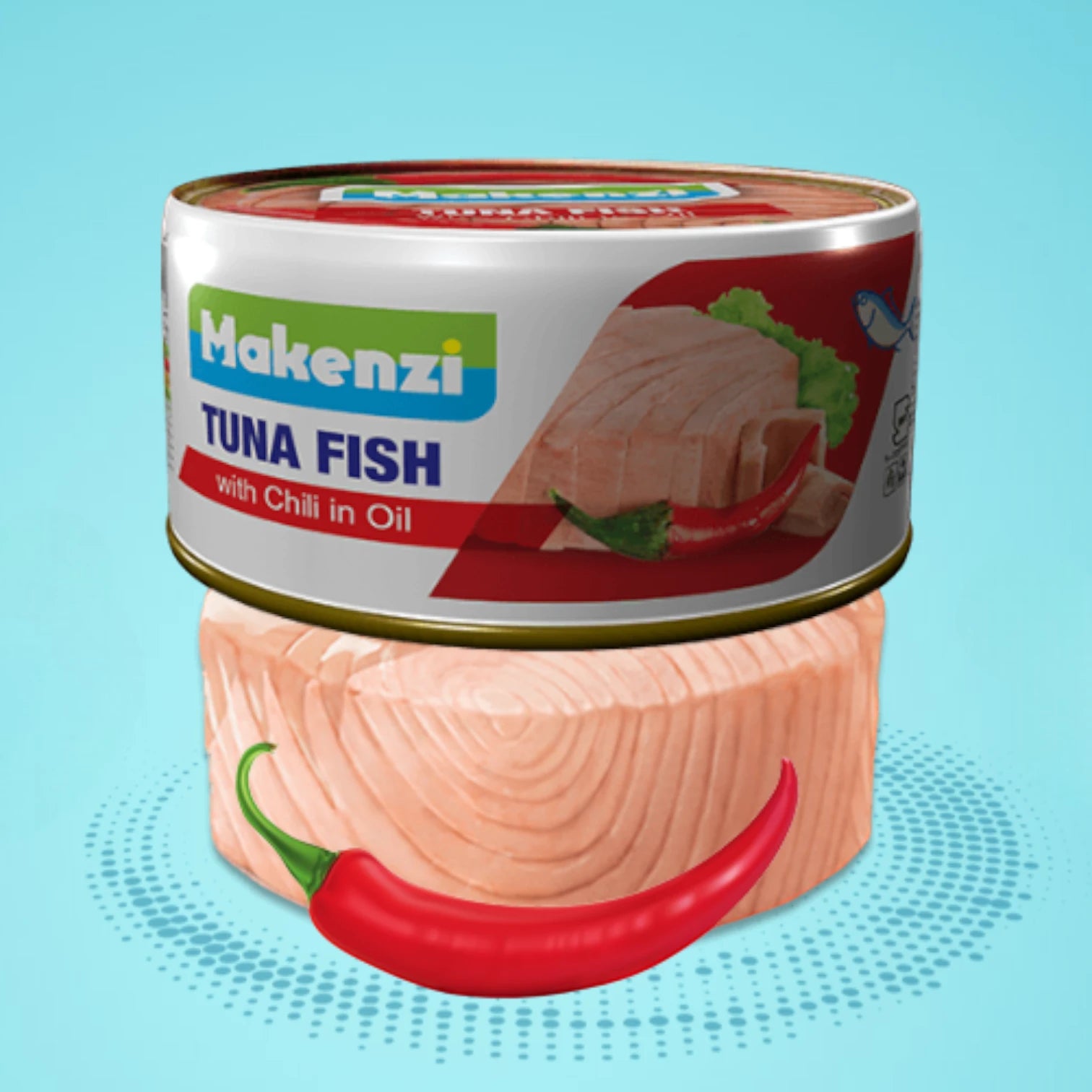 Makenzi Spicy Canned Tuna in Chili Oil – Pack of 2 x 150g | Bold & Flavorful Light Meat Tuna with Chili Oil, Ready-to-Eat Protein for Quick Meals - Damoo