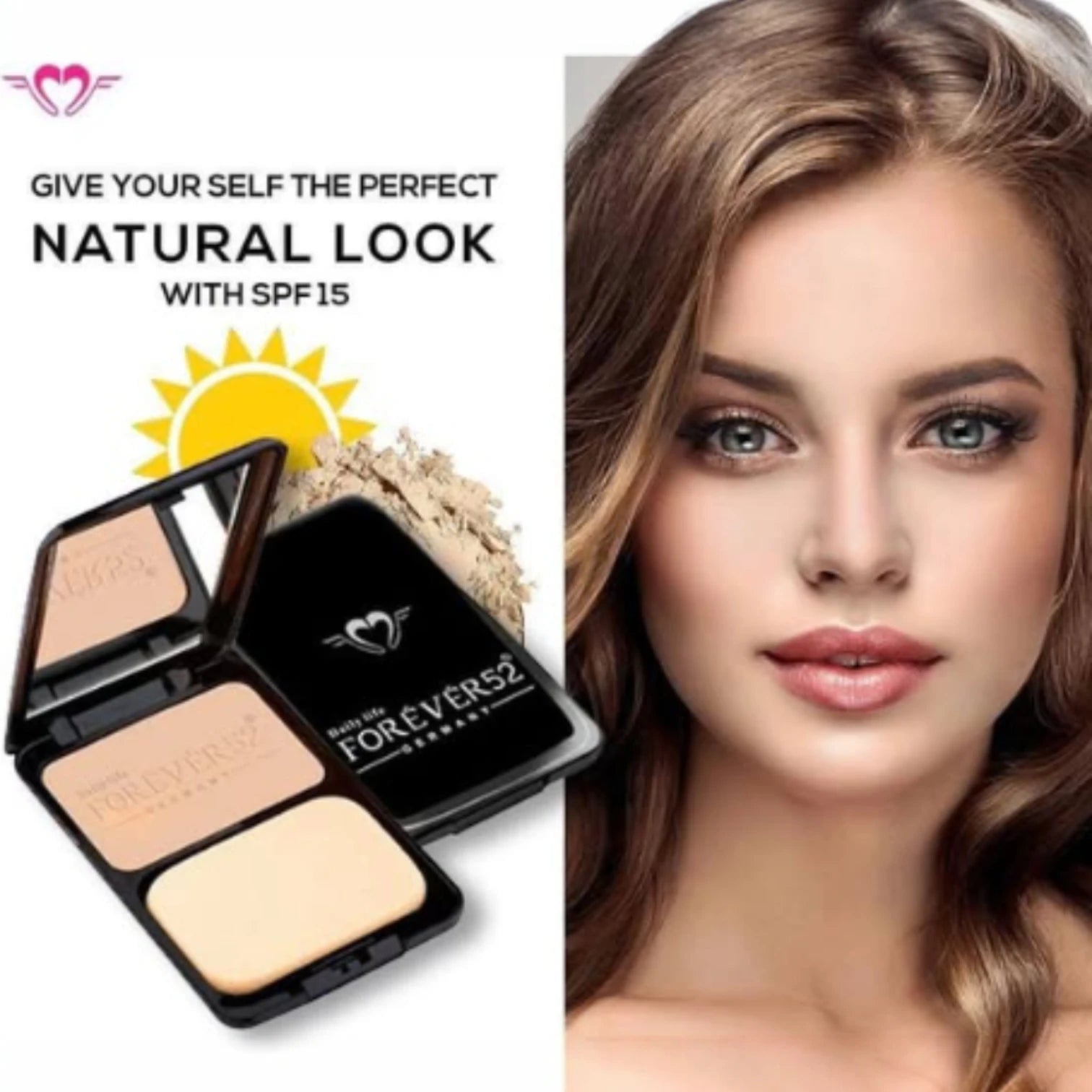 Forever52 Two Way Cake Skin Care SPF 15 – STC101  - Oil-Free, Matte Finish, Dermatologist-Tested, Lightweight & Breathable Coverage for Sensitive Skin - Damoo