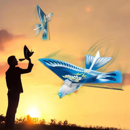 Space Bird Electronic Flying Toy | Self-Flying Bird RC Airplane Drone with Lights 8+ Age | Mini Remote Control Helicopter Glider for Kids & Adults Outdoor Play