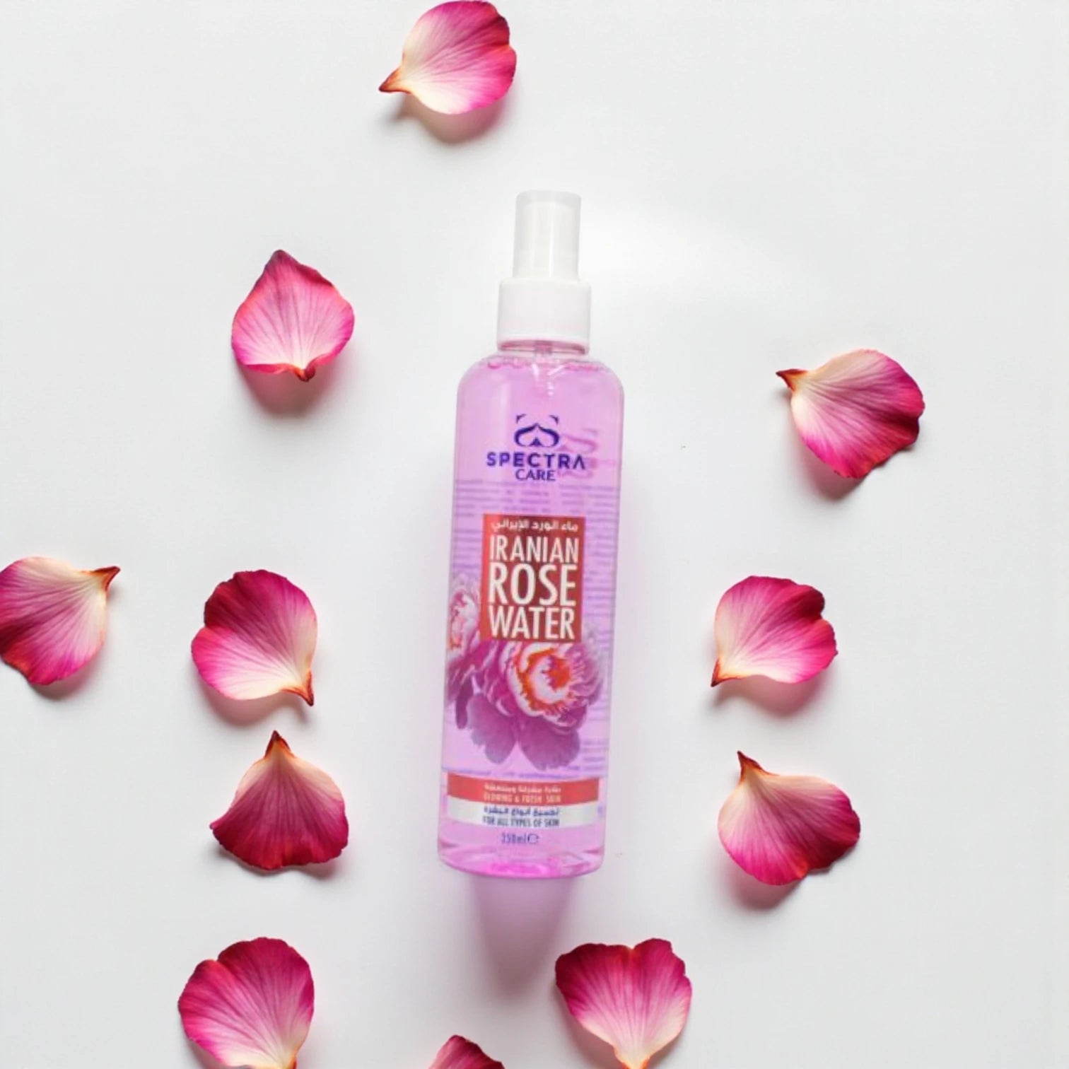 Spectra Care Iranian Rose Water 250ml | Natural Skin Freshener & Toner | Hydrating, Calming & Refreshing Face & Body Mist - Damoo