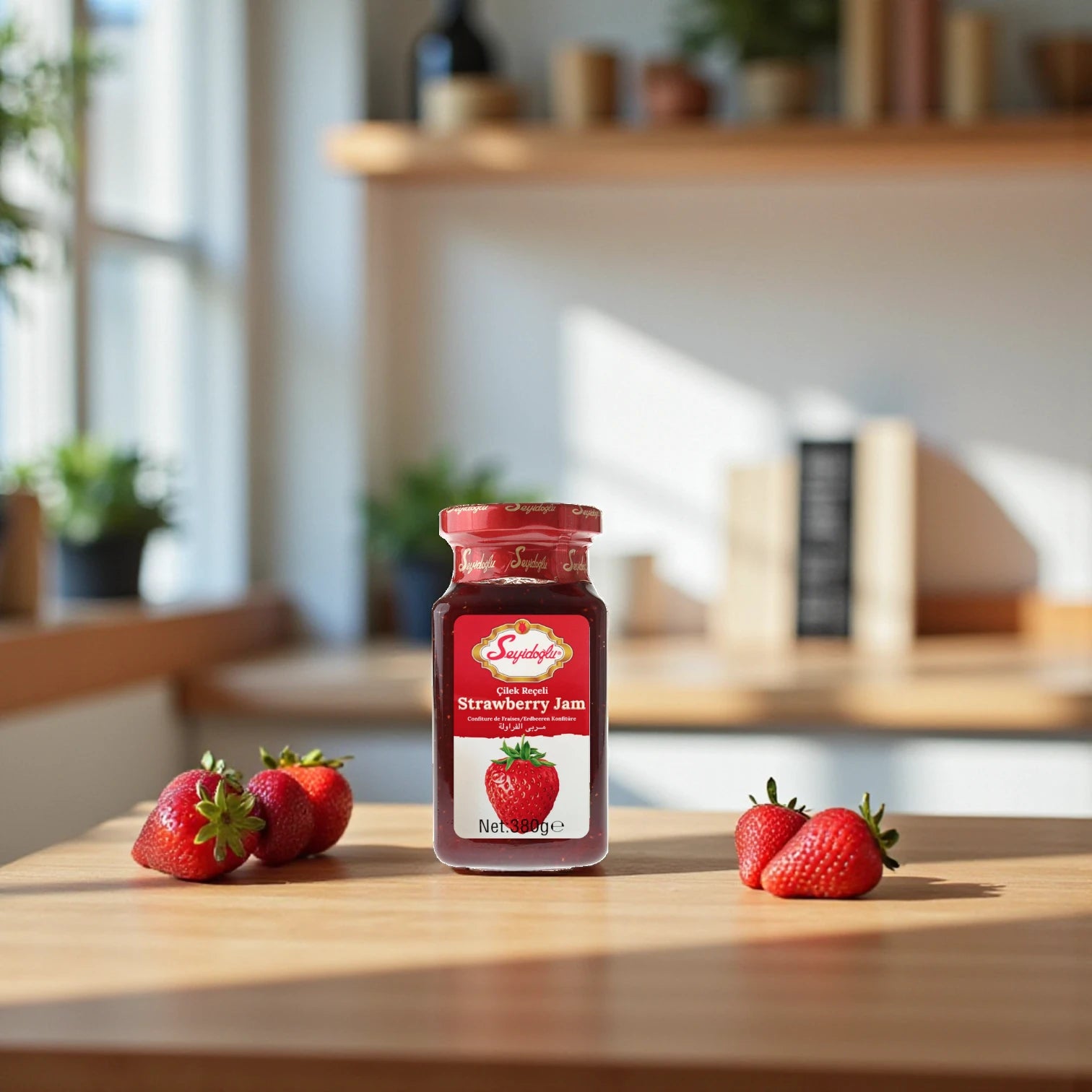 Seyidoglu Strawberry Jam – Pack of 2 x 380g | Premium Turkish Fruit Jam Made from Ripe Strawberries | Delicious Natural Preserve for Breakfast, Baking & More - Damoo