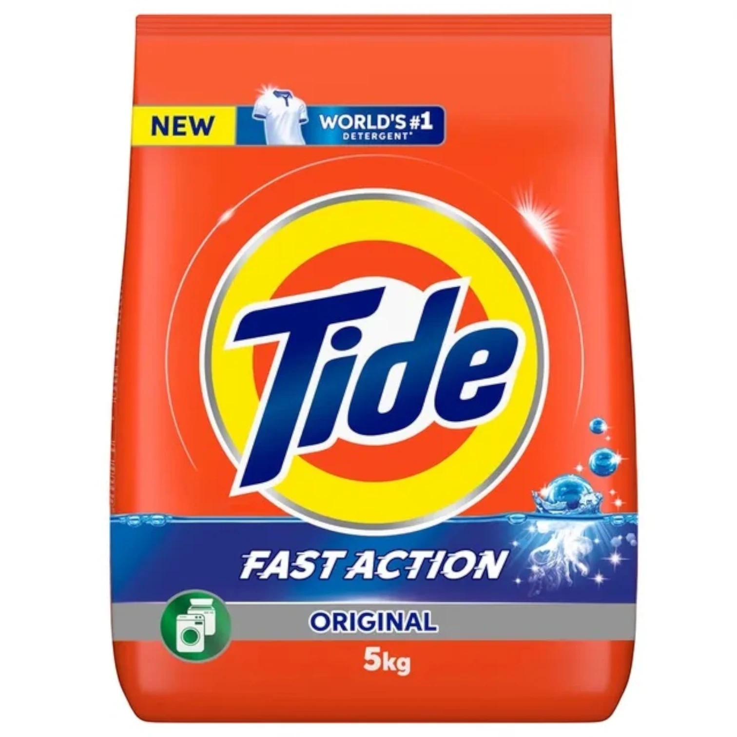 Tide Washing Powder LS 5Kg – Powerful Stain & Dirt Removal, Best Whiteness for Bright and Brilliant Whites, Fresh Clean Scent, Fast & Easy Laundry Without Pre-Soaking, Prewashing, or Scrubbing, Suitable for All Washing Machines - Damoo