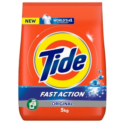 Tide Washing Powder LS 5Kg – Powerful Stain & Dirt Removal, Best Whiteness for Bright and Brilliant Whites, Fresh Clean Scent, Fast & Easy Laundry Without Pre-Soaking, Prewashing, or Scrubbing, Suitable for All Washing Machines - Damoo