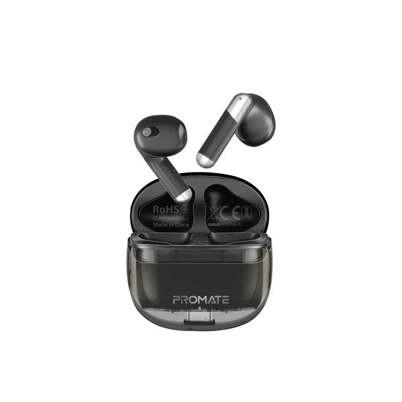 Promate Lush-Pro TWS Earbuds with IntelliTouch, Bluetooth 5.4, Dual Mic, 6H Playtime, 35H Standby, IPX4 Water-Resistant, High-Fidelity Sound – Comfortable & Stylish Wireless Earbuds for iPhone & Android - Damoo