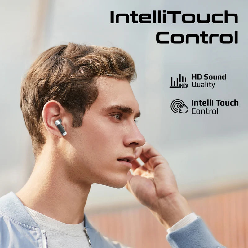 Promate Lush-Pro TWS Earbuds with IntelliTouch, Bluetooth 5.4, Dual Mic, 6H Playtime, 35H Standby, IPX4 Water-Resistant, High-Fidelity Sound – Comfortable & Stylish Wireless Earbuds for iPhone & Android - Damoo