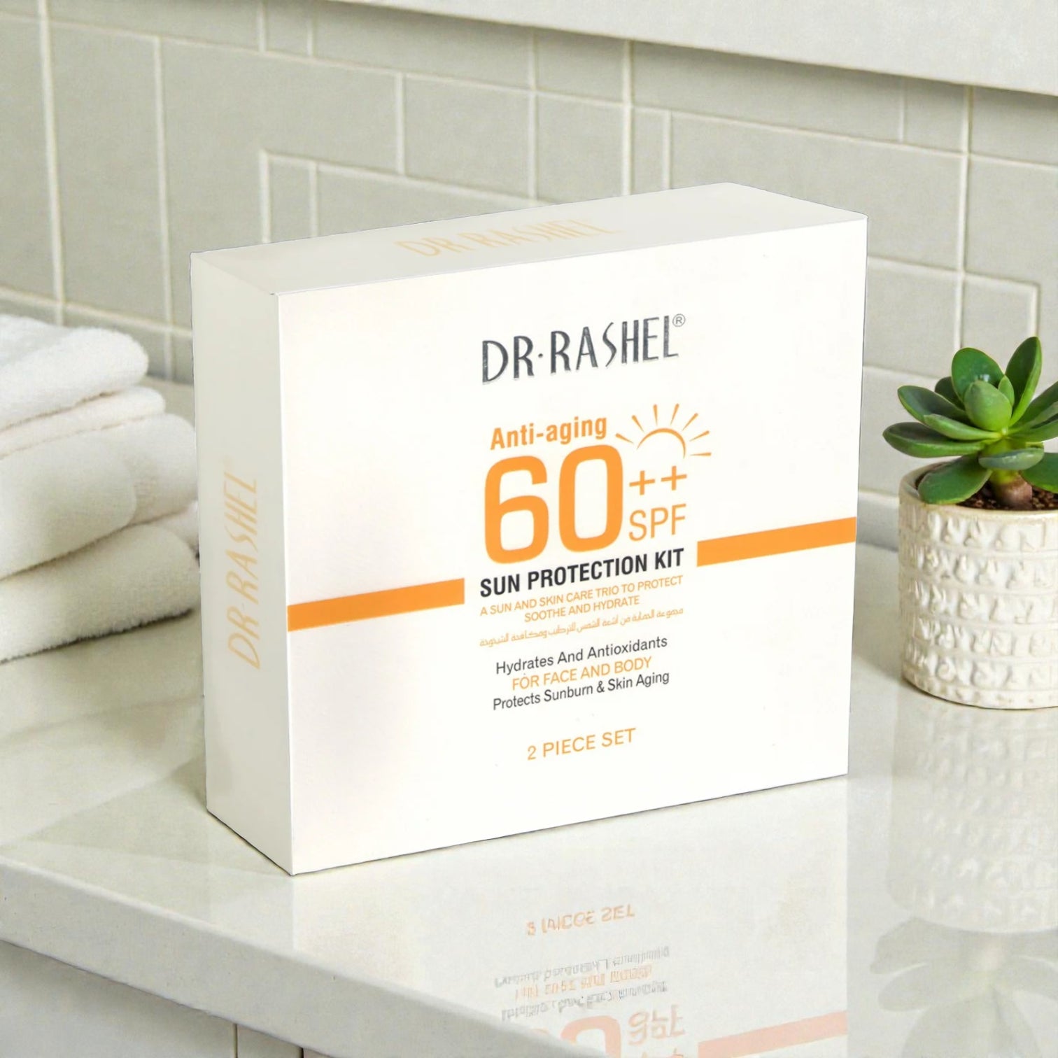 Dr. Rashel Anti-Aging Sun Protection Kit SPF 60++ – Moisturizing UVA/UVB Defense for Face & Body – 2-Piece Set - Damoo