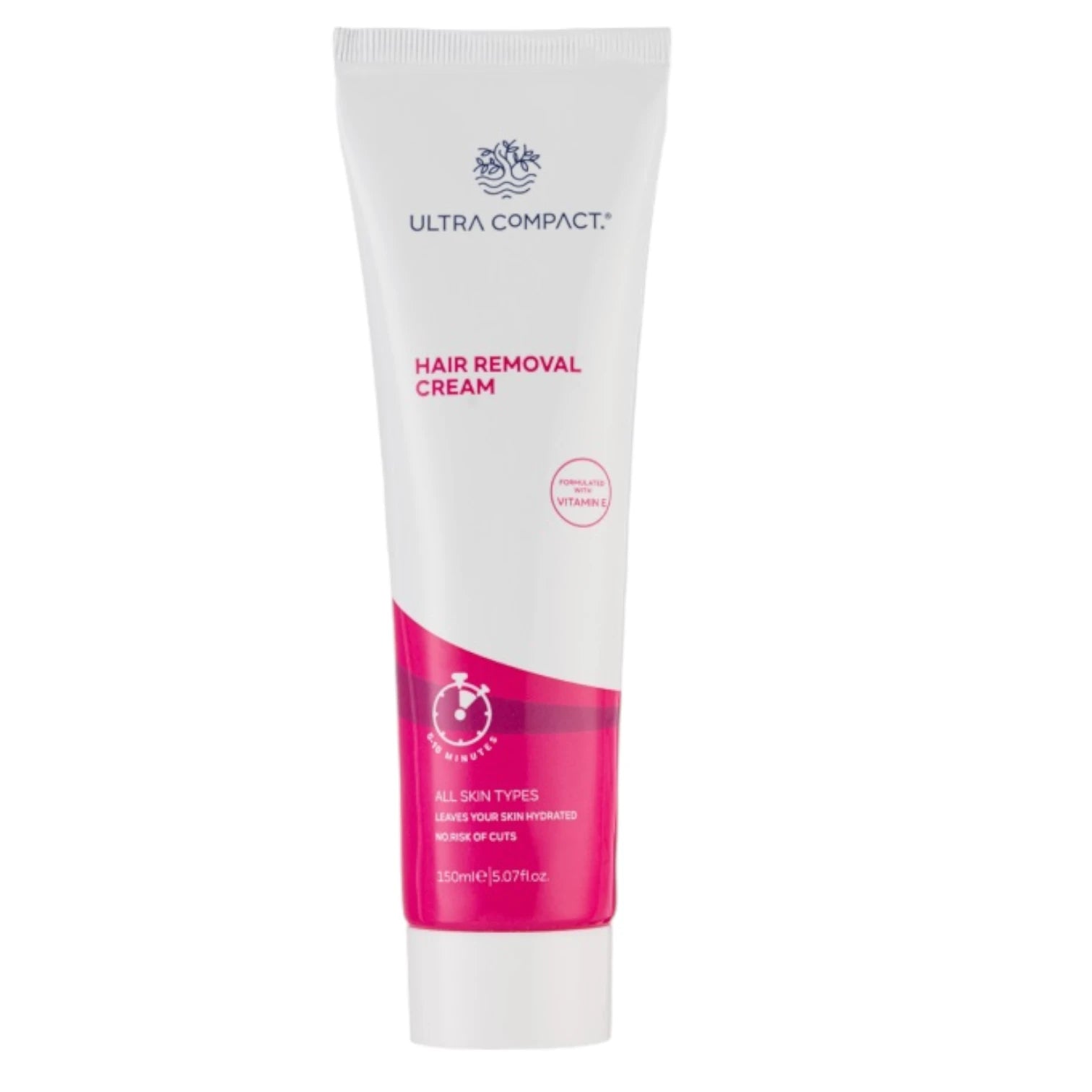 Ultra Compact Hair Removal Cream for Women – 150ml | Painless Body Hair Removal with Vitamin E | Safe for All Skin Types - Damoo