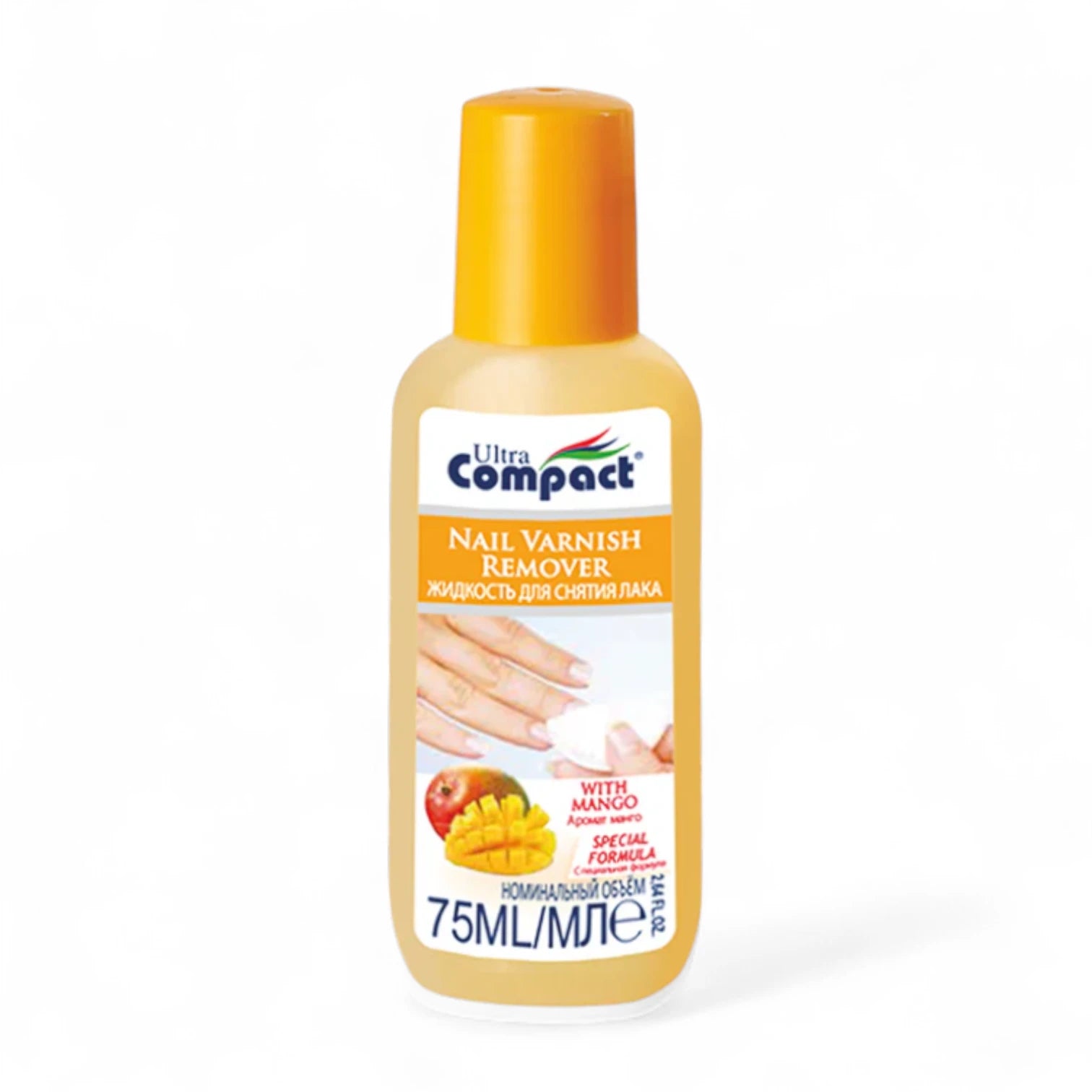 Ultra Compact Mango Scented Nail Polish Remover – 75ML Gentle & Effective Nail Varnish Remover with Fruity Fragrance - Damoo