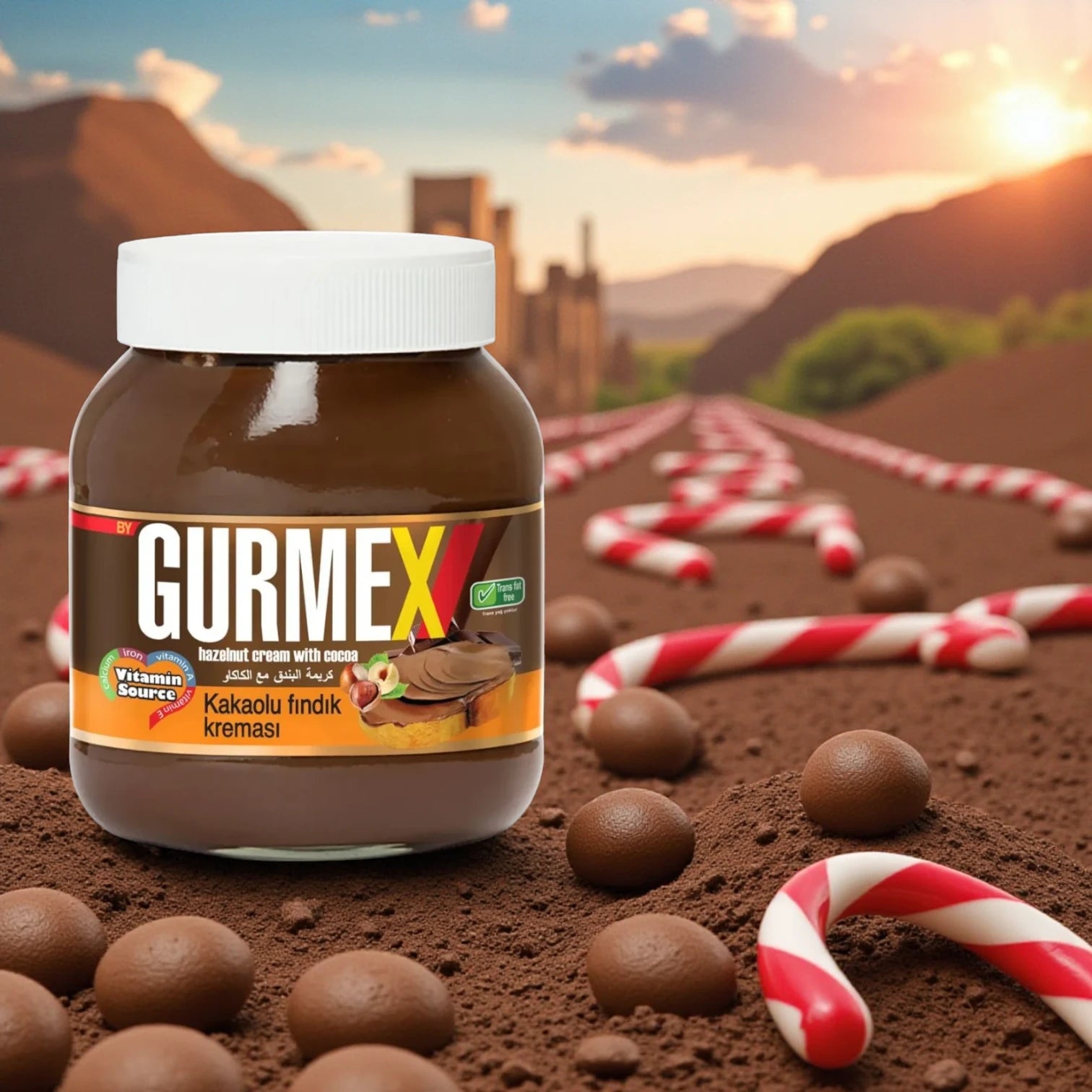 Gurmex Hazelnut Cream with Cocoa – Smooth & Creamy Chocolate Spread | Kid-Friendly, Vegetarian, Premium Quality - Damoo