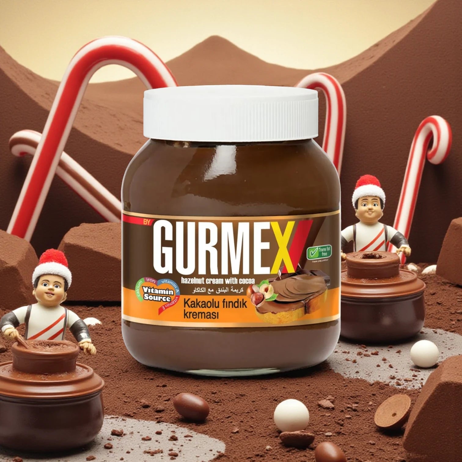 Gurmex Hazelnut Cream with Cocoa – Smooth & Creamy Chocolate Spread | Kid-Friendly, Vegetarian, Premium Quality - Damoo