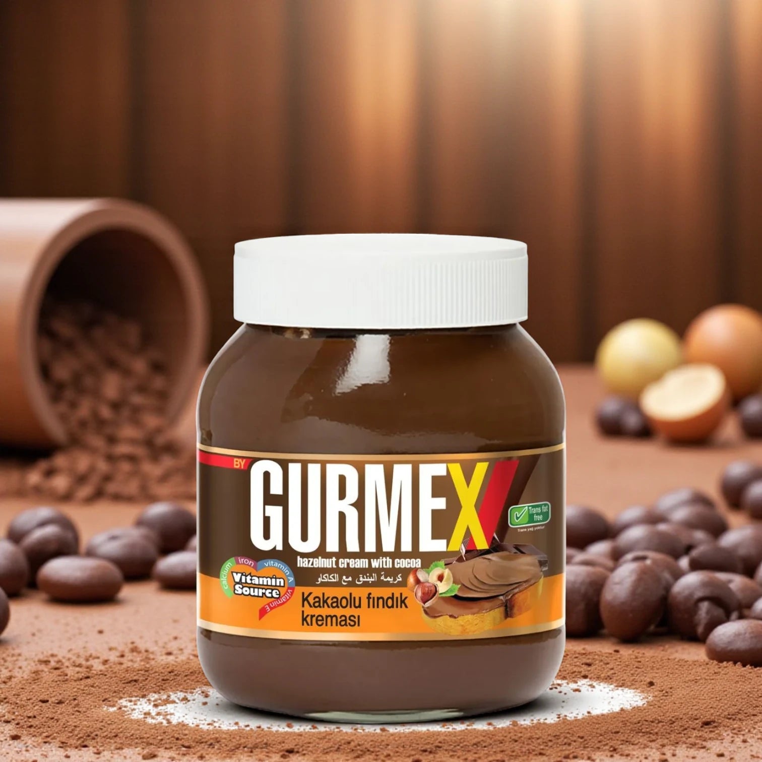 Gurmex Hazelnut Cream with Cocoa – Smooth & Creamy Chocolate Spread | Kid-Friendly, Vegetarian, Premium Quality - Damoo