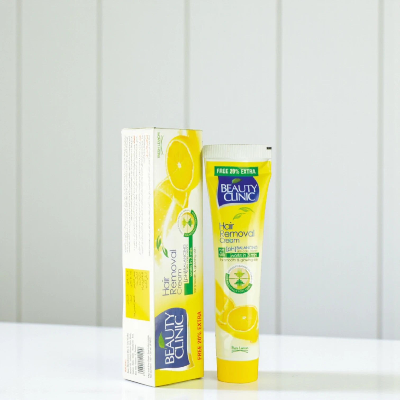 Beauty Clinic Hair Removal Cream with Lemon Extract – 120ml | Quick & Painless Hair Removal for Smooth & Glowing Skin - Damoo