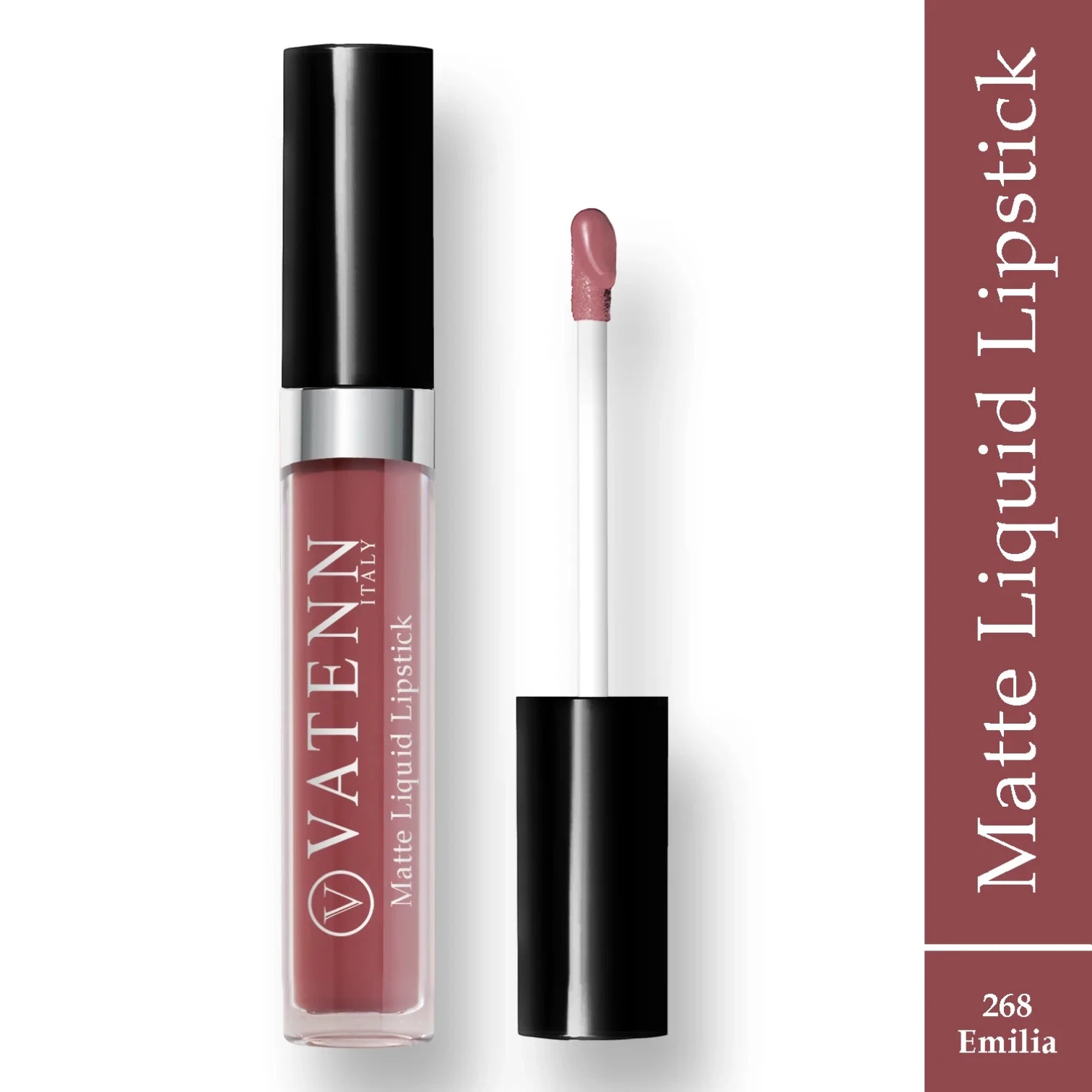 Vatenn Italy Matte Liquid Lipstick 268 Emilia – Highly Pigmented, One-Swipe Application, Long-Lasting, Comfortable & Transfer-Proof - Damoo