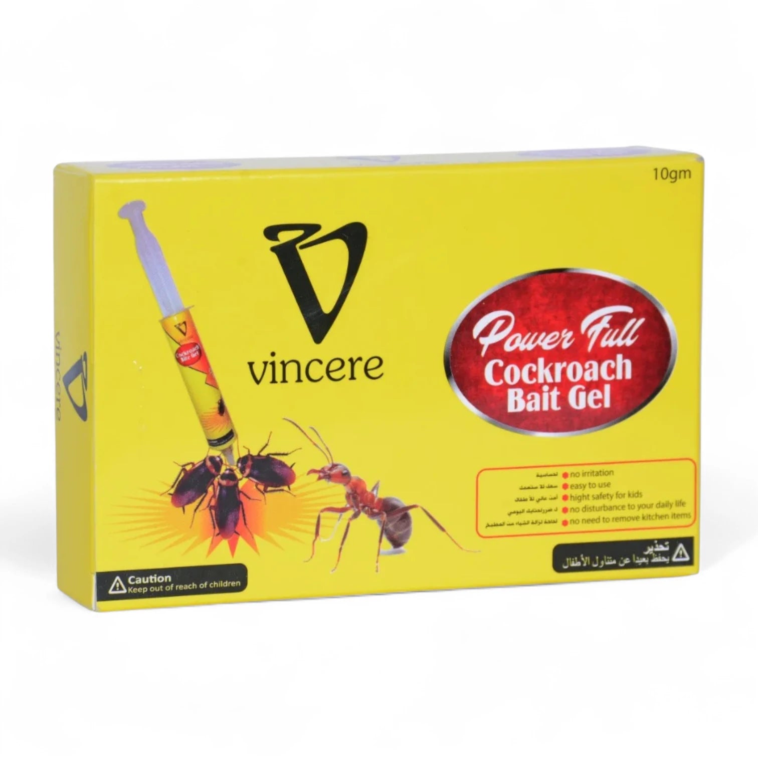 Vincere Cockroach Bait Gel – Indoor & Outdoor Roach Gel Trap, All Roach Species, Long-Lasting Protection - Damoo