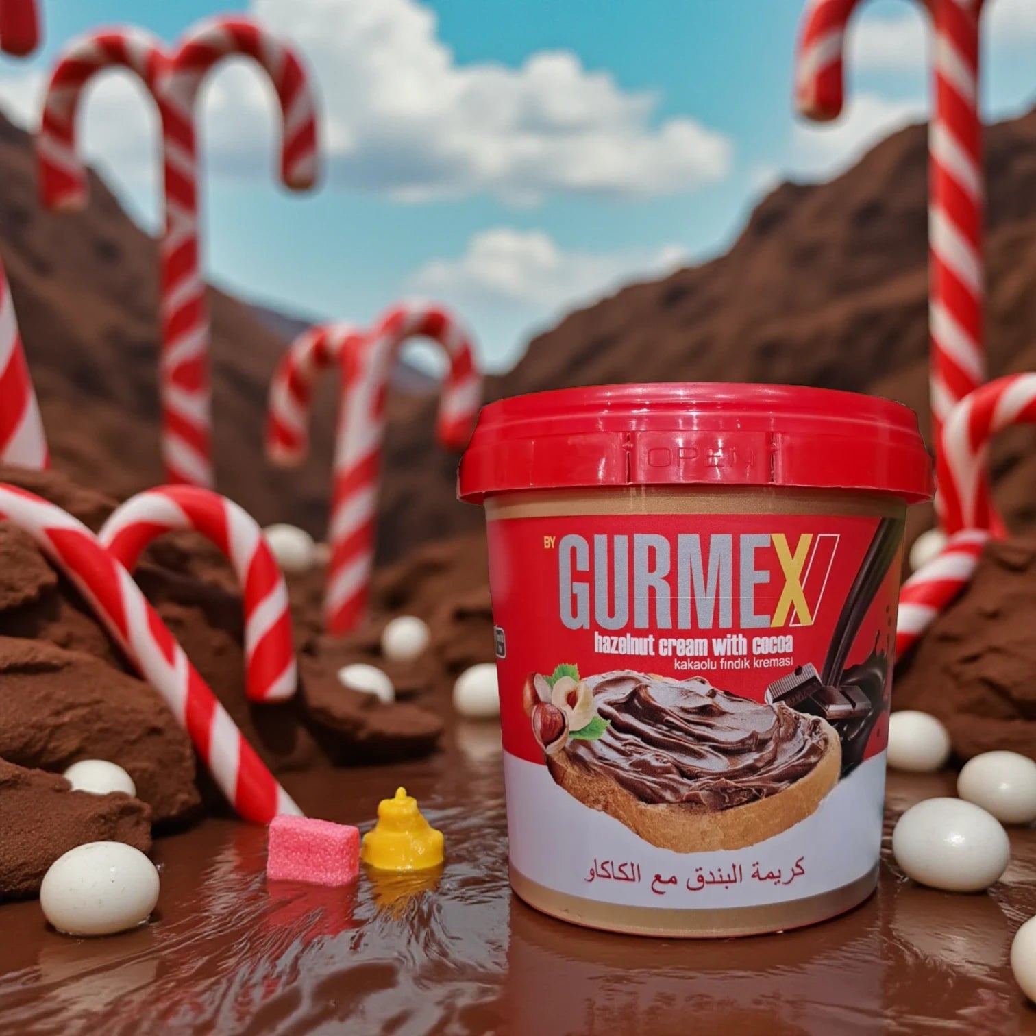 Gurmex Hazelnut Cream with Cocoa Spread – Premium Chocolate Hazelnut Spread | Rich in Vitamin A & E | 100% Vegetarian, No Preservatives - Damoo