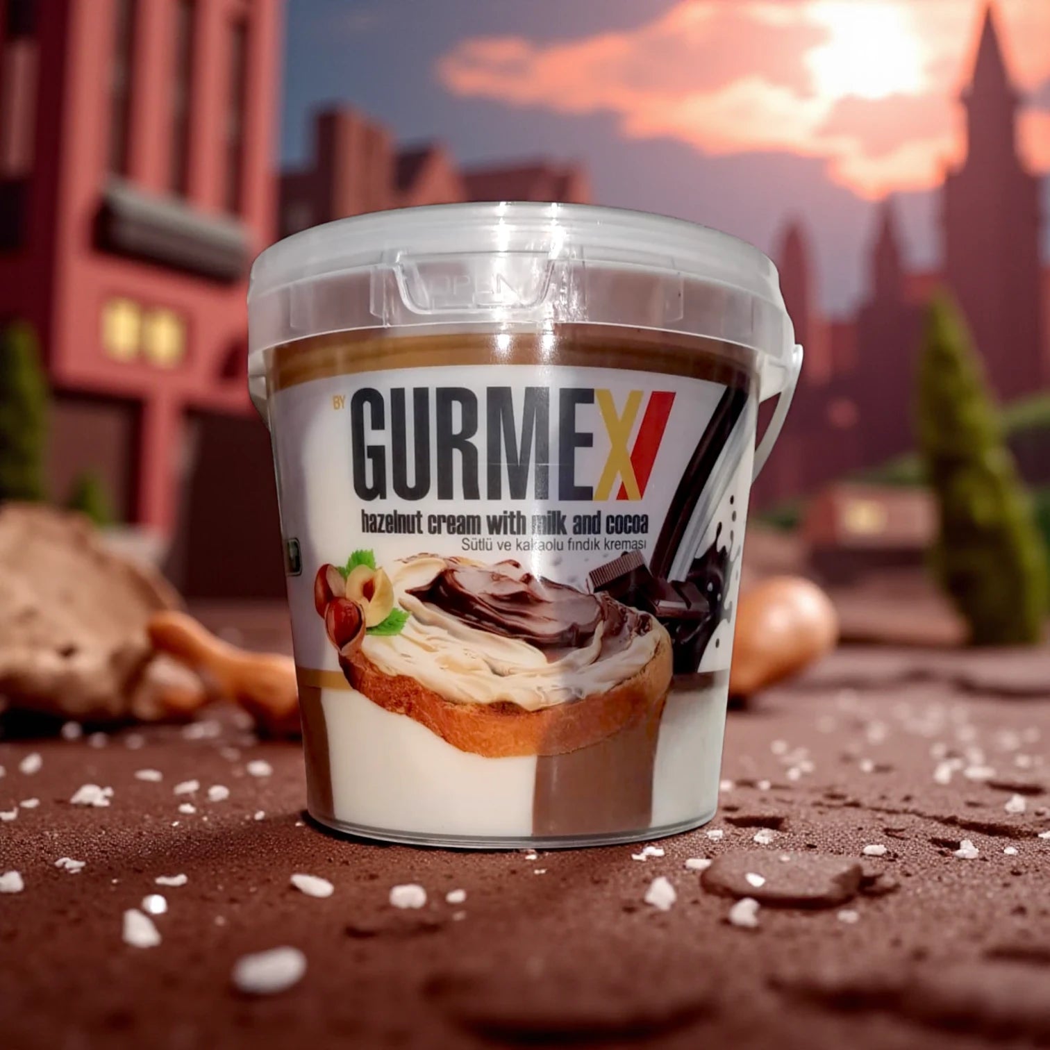 Gurmex Hazelnut Cream with Milk & Cocoa – Smooth Chocolate Hazelnut Spread | Kid-Friendly, Vegetarian, No Preservatives - Damoo