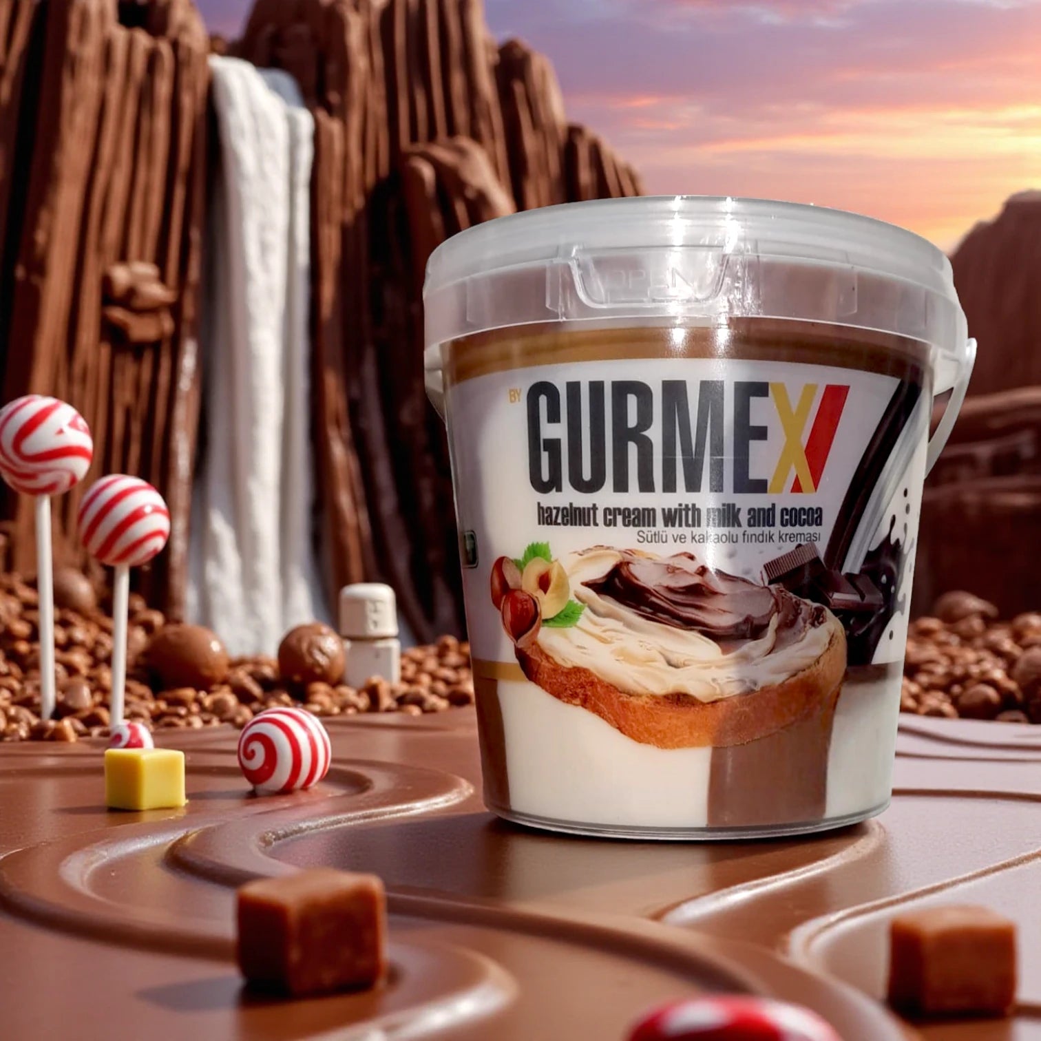 Gurmex Hazelnut Cream with Milk & Cocoa – Smooth Chocolate Hazelnut Spread | Kid-Friendly, Vegetarian, No Preservatives - Damoo