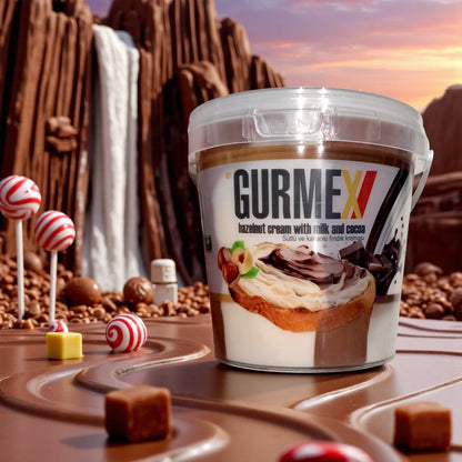 Gurmex Hazelnut Cream with Milk & Cocoa – Smooth Chocolate Hazelnut Spread | Kid-Friendly, Vegetarian, No Preservatives - Damoo