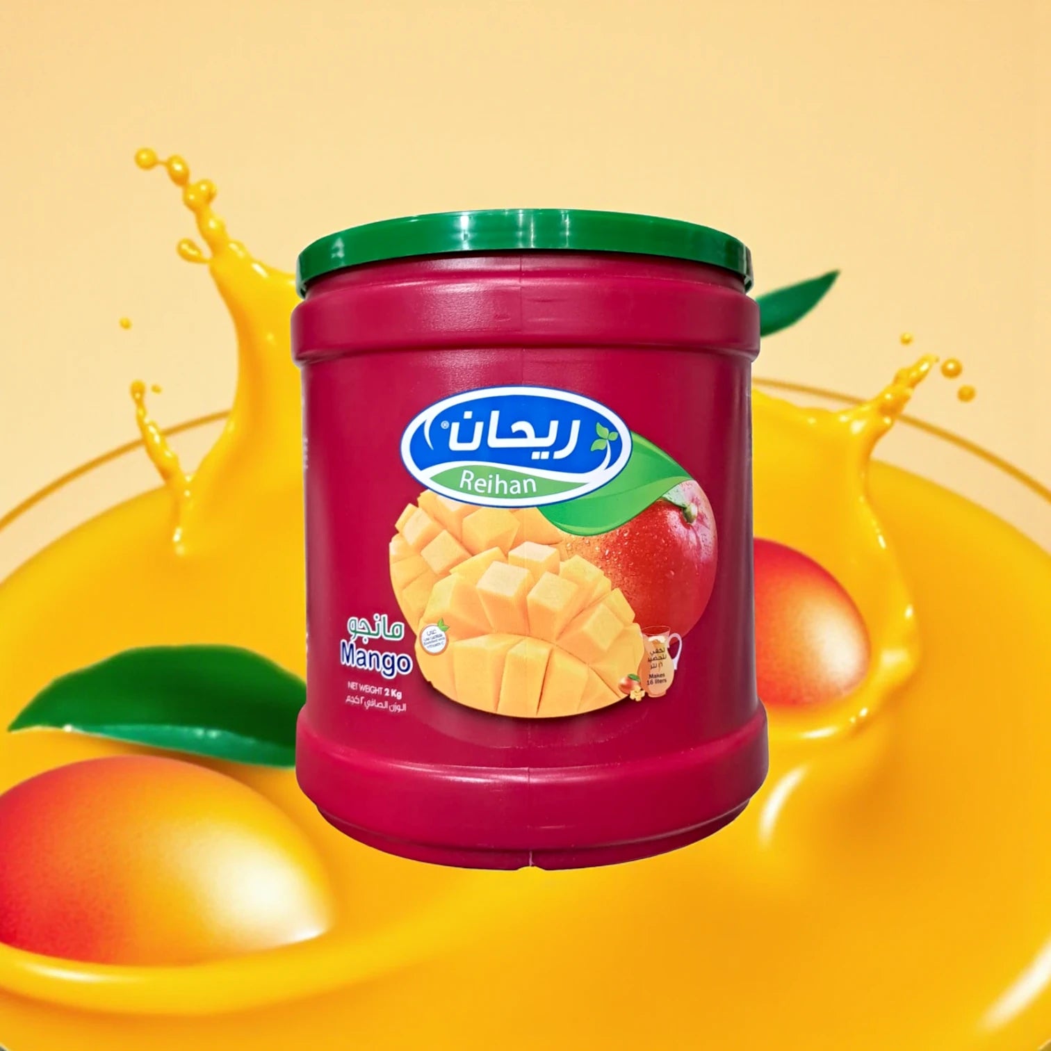 Reihan Mango Instant Drink Powder – 2kg | Rich in Vitamin C | Refreshing Tropical Juice Mix | Easy to Prepare, No Blending - Damoo
