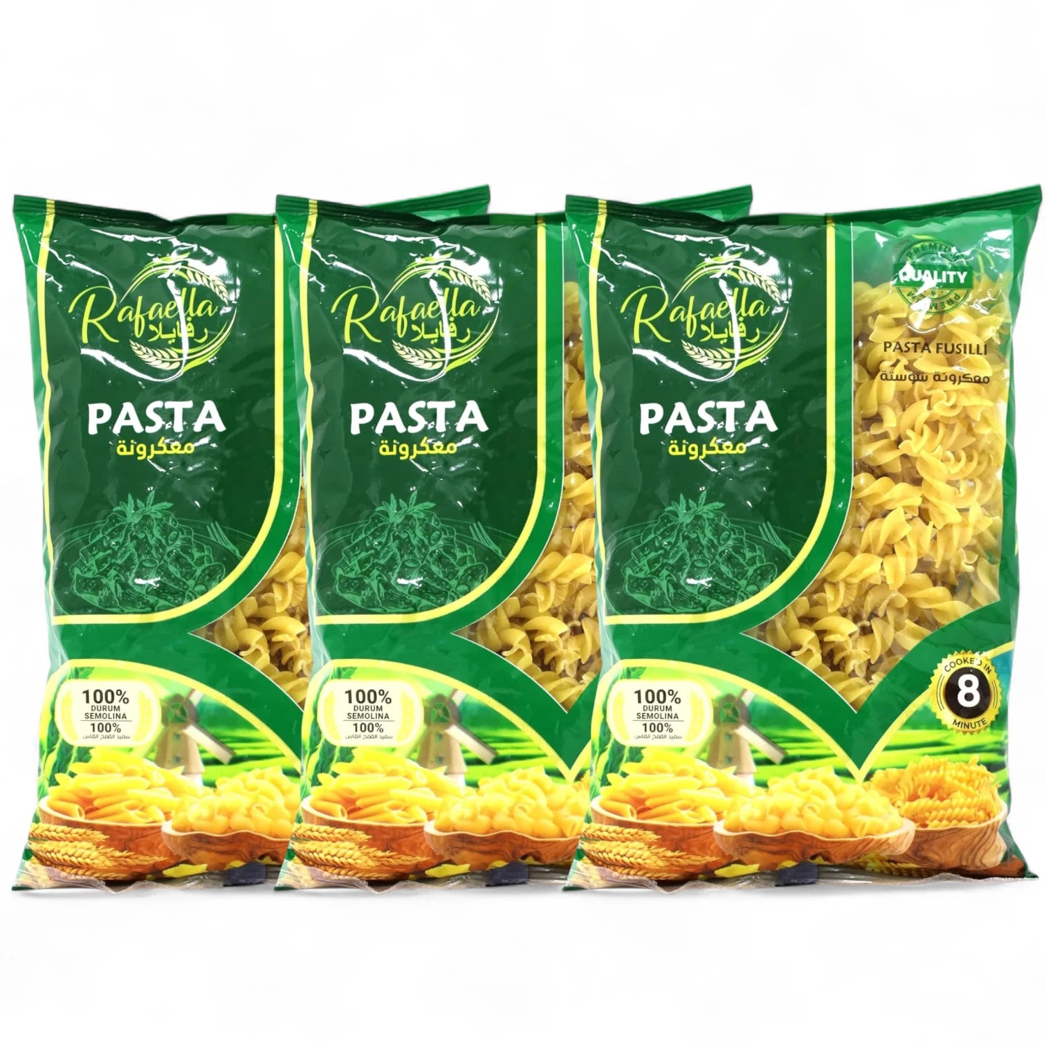 Rafaella Fusilli Pasta 400g x 3 Pack | Premium Spiral Pasta from 100% Durum Wheat Semolina | Cooks in 8 Minutes | Authentic Italian Style - Damoo