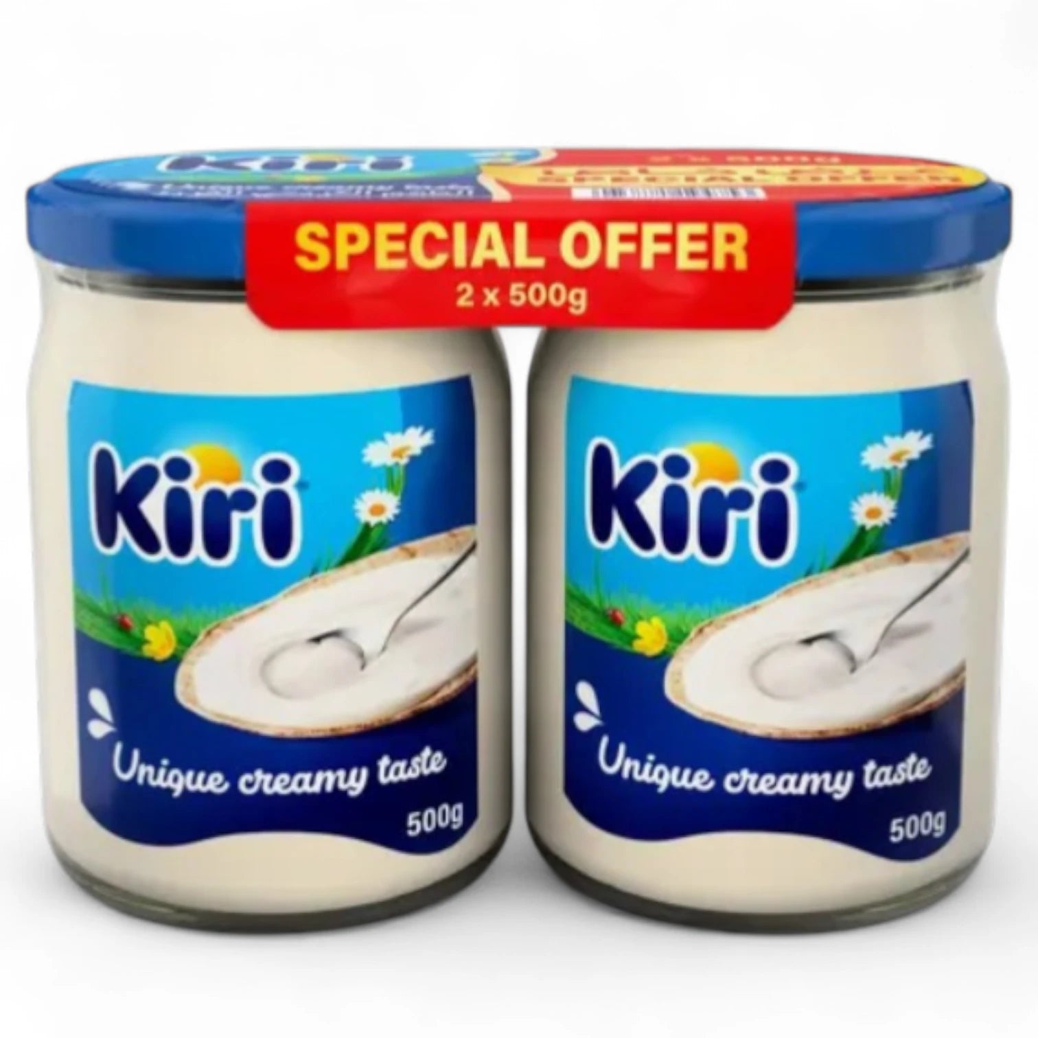 Kiri Cream Cheese Spread – Special Offer 2 x 500g Jars | Unique Creamy Taste | Premium Spreadable Cheese - Damoo
