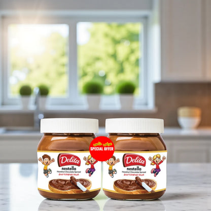 Delita Nestella Hazelnut Chocolate Spread – 2 x 350g Jars | Creamy & Rich Cocoa Hazelnut Spread - Damoo