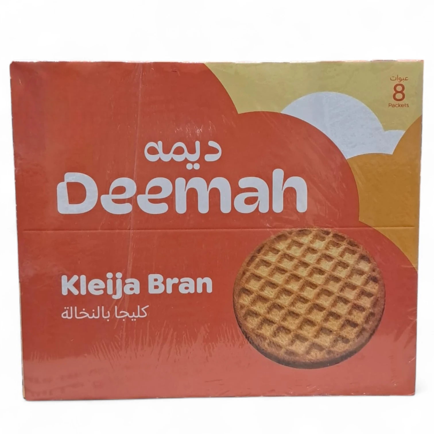 DEEMAH Kleija Bran, 2 x 8 x 62g – Traditional Whole Grain Bran-Filled Pastry | Healthy Fiber-Rich Arabic Snack | Individually Wrapped for Gifting & On-the-Go - Damoo