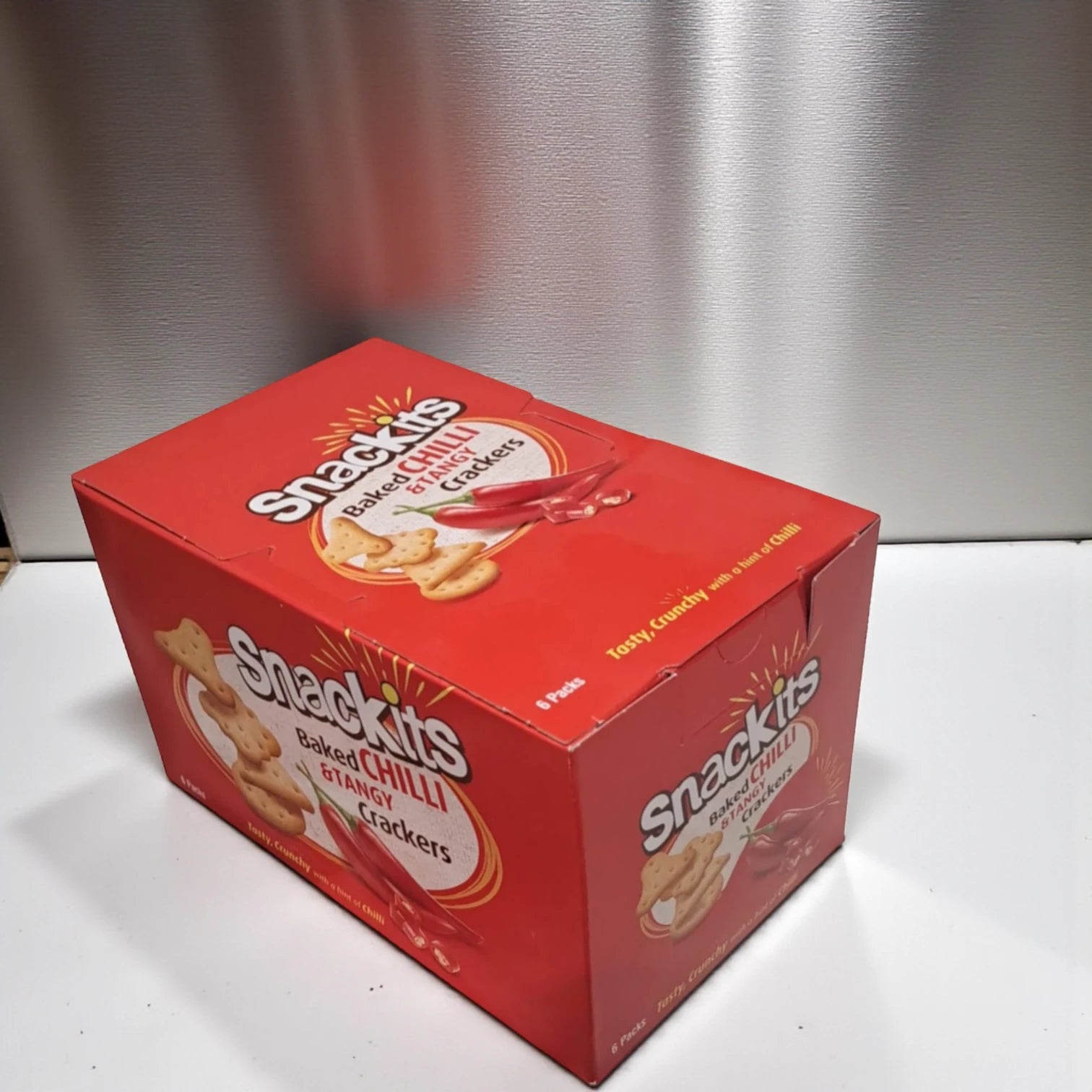 Nabil Snackits Baked Chilli & Tangy Crackers Multipack – Spicy & Crunchy Oven-Baked Crackers (6 Packs) | Bold Flavour Snack Bites for Every Craving - Damoo