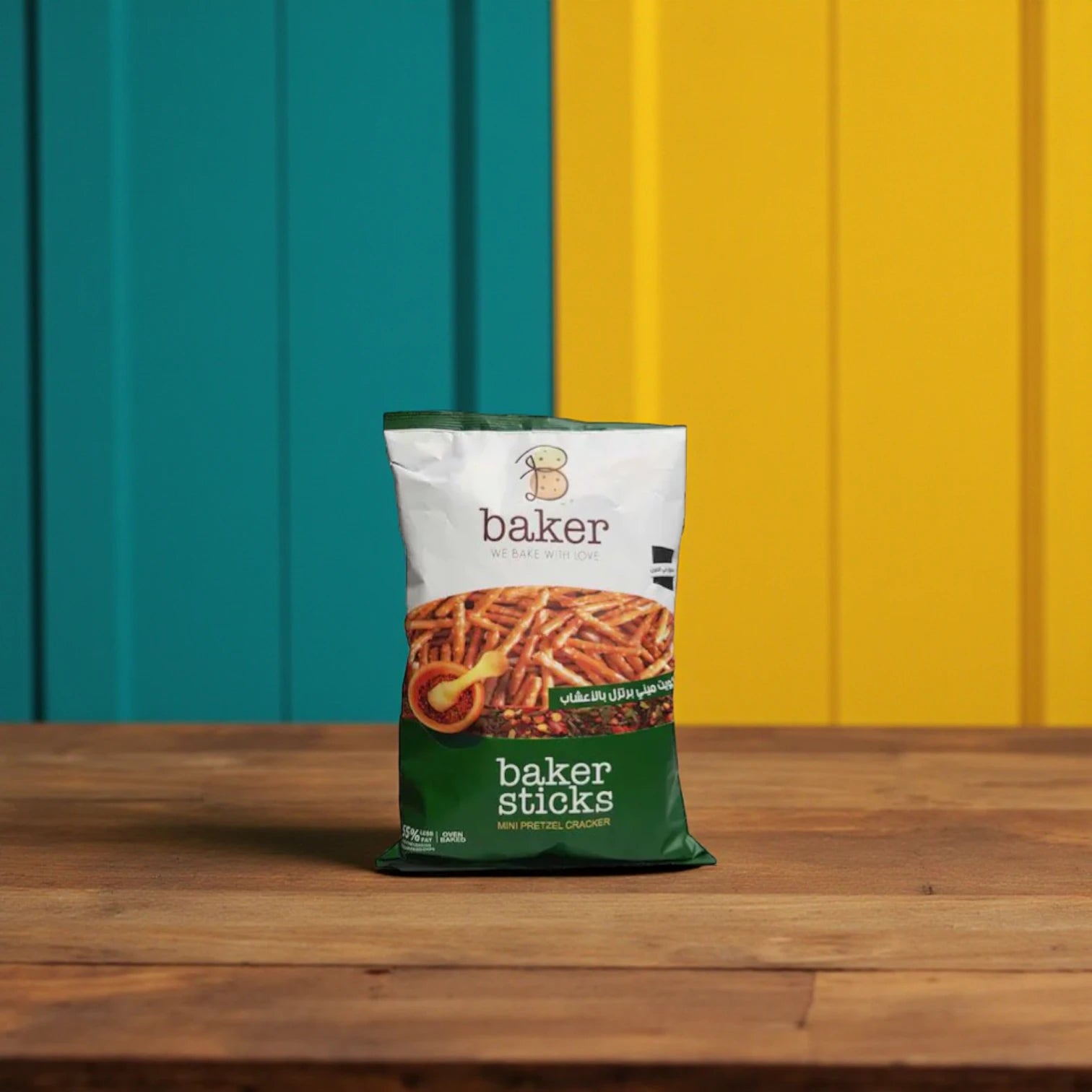 Baker Pretzel Sticks Herbal Crackers – 250g | Baked Herbal Flavored Biscuit Sticks for Guilt-Free Snacking - Damoo