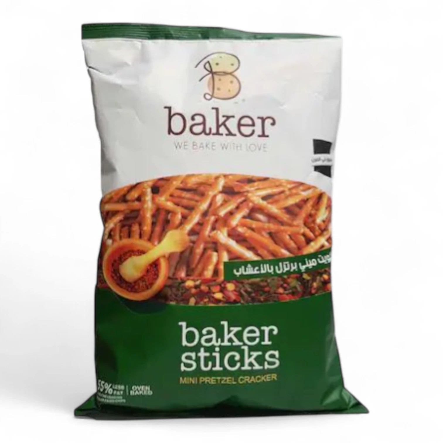 Baker Pretzel Sticks Herbal Crackers – 250g | Baked Herbal Flavored Biscuit Sticks for Guilt-Free Snacking - Damoo