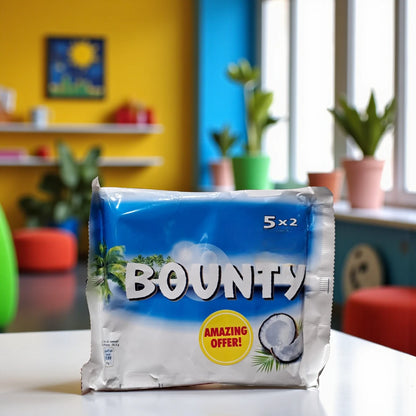 Bounty Milk Chocolate Twin Bars – 5x2 Packs | Moist Coconut Center Coated in Rich Milk Chocolate | 285g Value Offer - Damoo