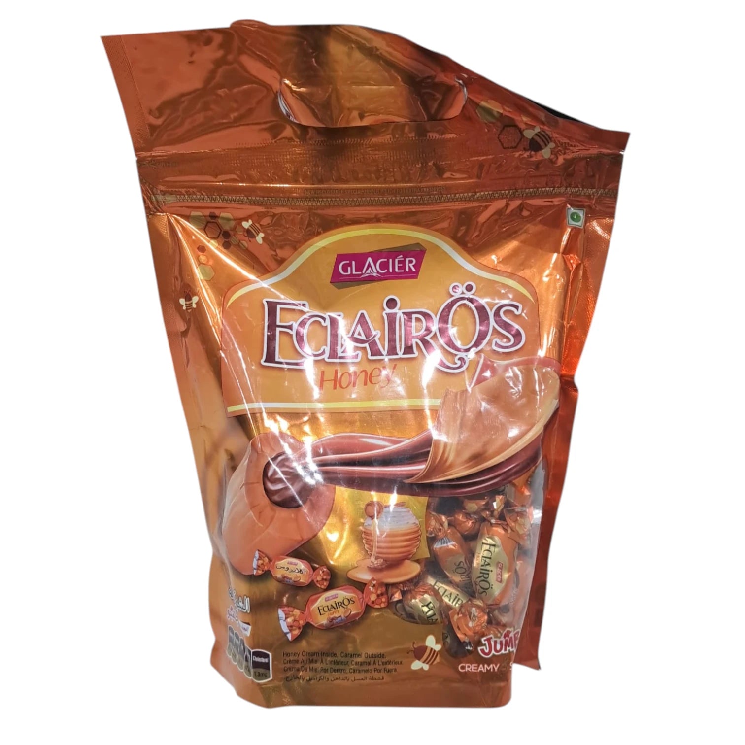 Glacier Eclair'Os Honey Caramel Candy – Creamy Toffee with Honey Center | 1.3kg Family Pack - Damoo