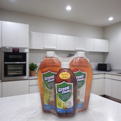 Green Clean Antibacterial Disinfectant Pine Oil – 2 x 750ml + 1 x 500ml Bundle | Multi-Surface Antiseptic Cleaner | 24-Hour Germ Protection | Special Offer - Damoo