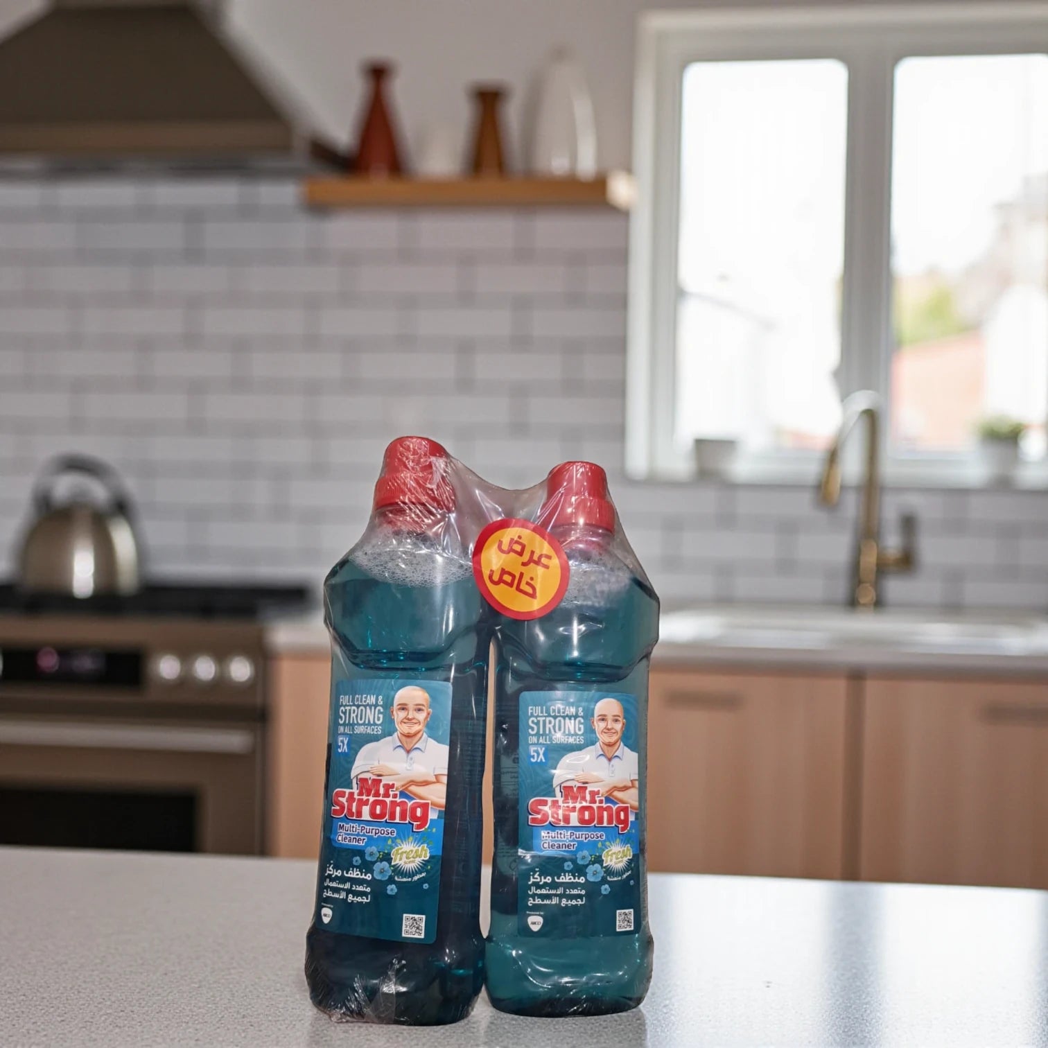 Mr. Strong Multi-Purpose Cleaner Twin Pack 2x1L – 5X Strong Formula for All Surfaces, Fresh Scent, Powerful Disinfection