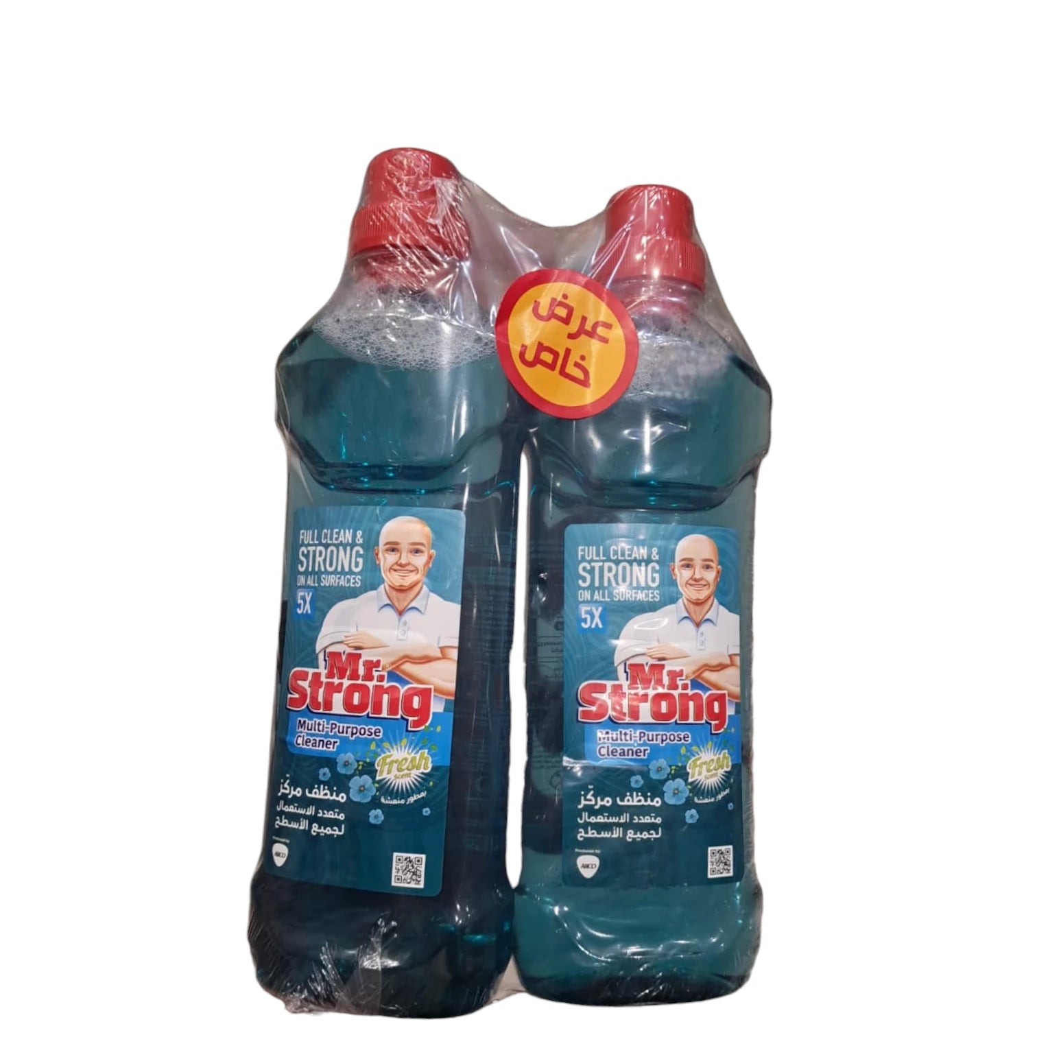 Mr. Strong Multi-Purpose Cleaner Twin Pack 2x1L – 5X Strong Formula for All Surfaces, Fresh Scent, Powerful Disinfection