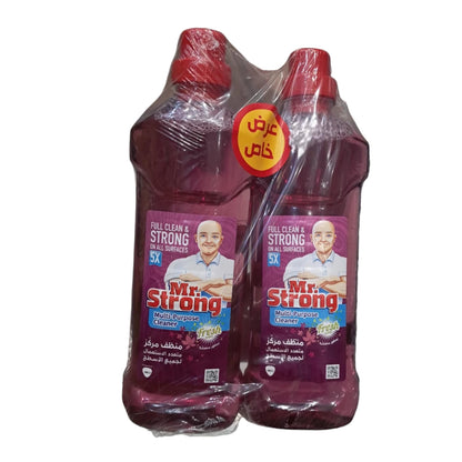 Mr. Strong Multi-Purpose Cleaner 2x1L – Lavender Fresh Scent – 5X Cleaning Power – Powerful All-Surface Cleaner for Home, Kitchen & Floors – Special Value Pack