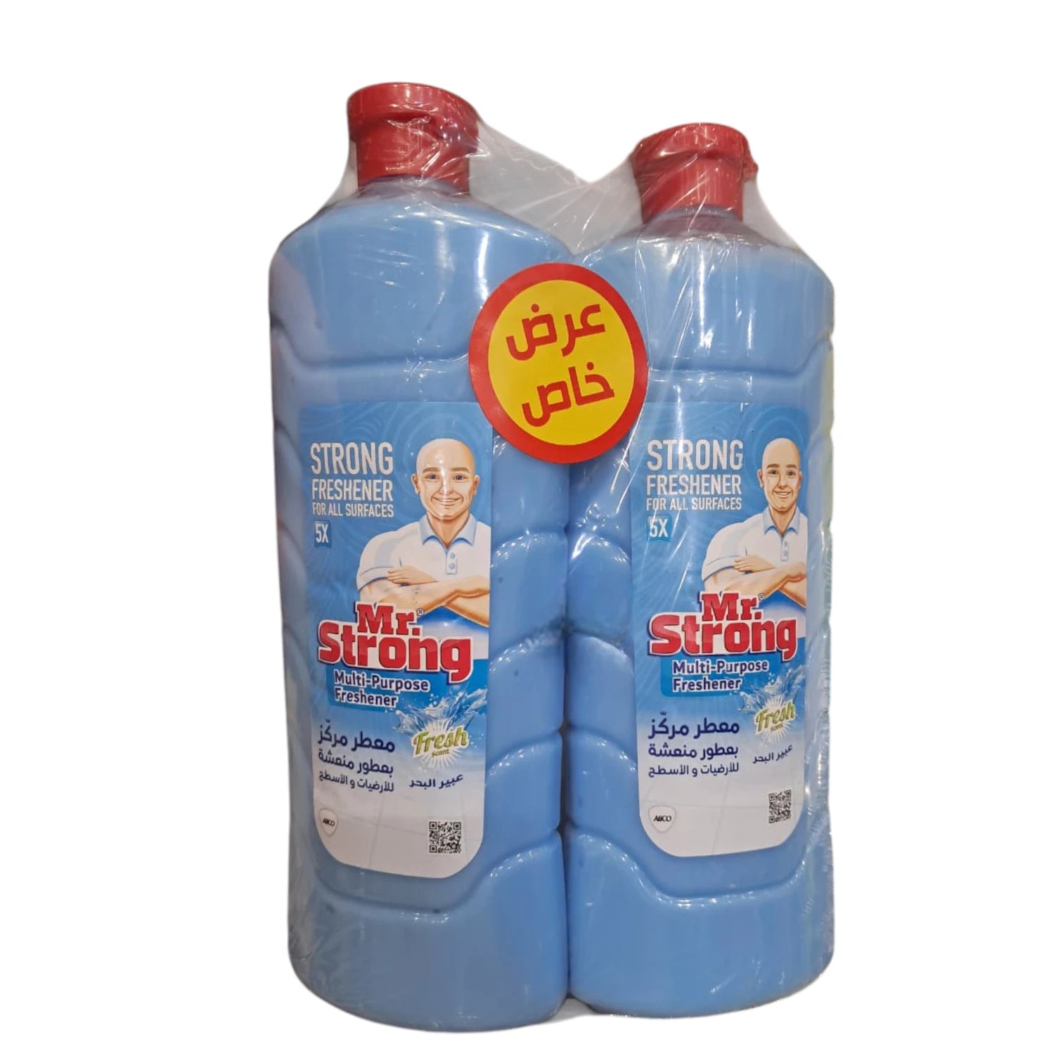 Mr. Strong Multi-Purpose Freshener – Blue Ice Scent – Twin Pack (2 x 1L) – Strong Surface Cleaner & Deodorizer, 5X Power, Long-Lasting Freshness