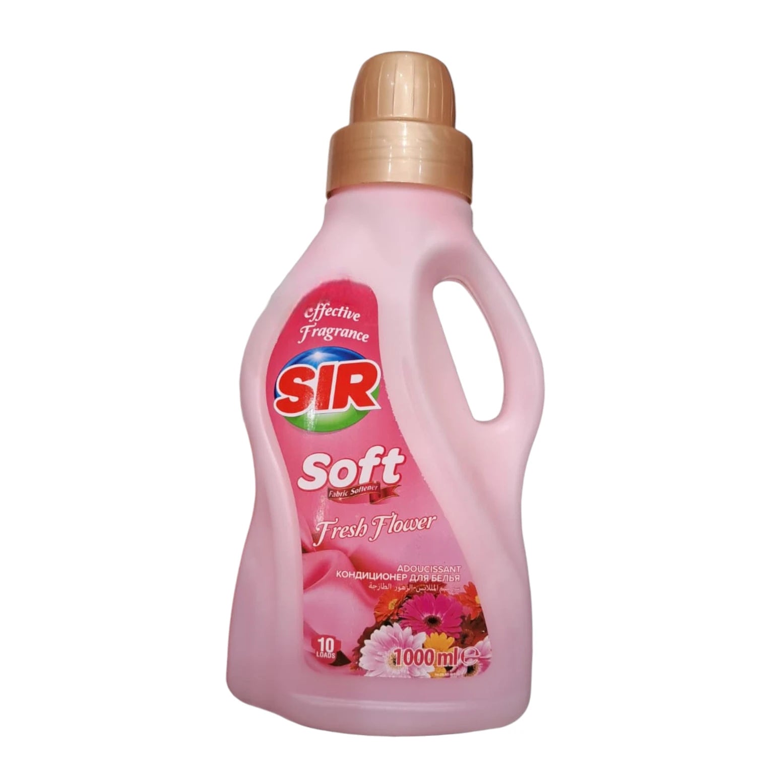 SIR Soft Fabric Softener 1000ml – Fresh Flower Scent – Long-Lasting Floral Fragrance for Clothes – Up to 10 Loads – Liquid Fabric Conditioner – Gentle on Skin & Fabrics – Effective Fragrance Boost for Laundry - Damoo