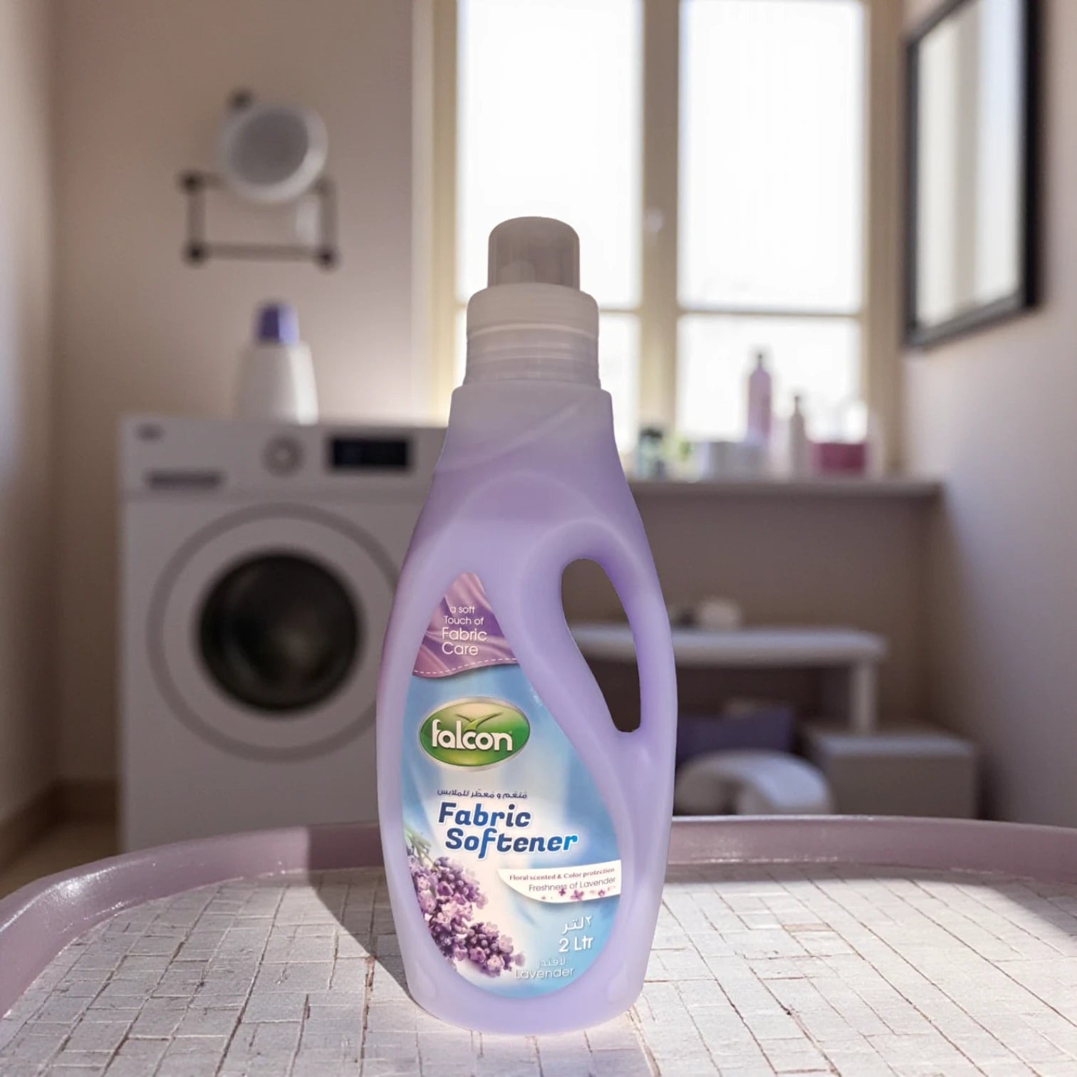 Falcon Fabric Softener Lavender 2 Liters – Long-Lasting Freshness, Floral Scent, Softens & Protects Fabrics – Gentle Lavender Scent for 28+ Washes - Damoo