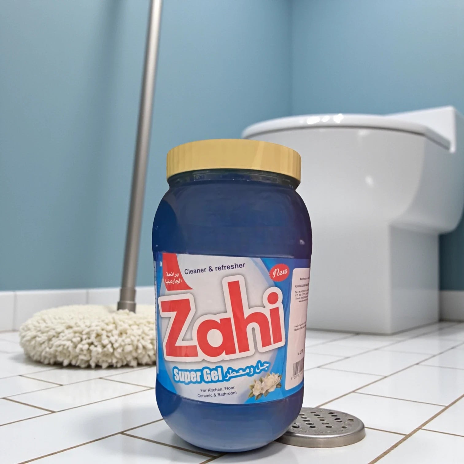 Zahi Super Gel Cleaner & Refresher – Jasmine Scent, 4 Liters – Multi-Surface Cleaning Gel for Kitchen, Floor, Ceramic & Bathroom