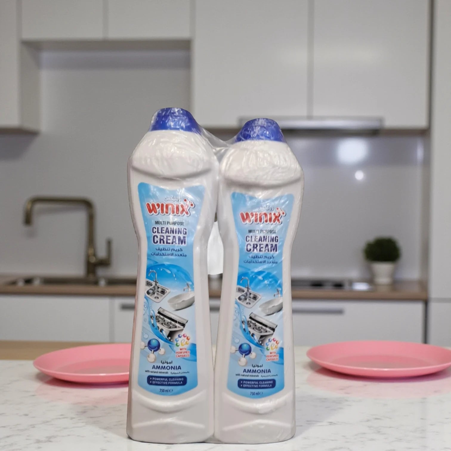 Winix Multi-Purpose Surface Cleaning Cream with Ammonia – Twin Pack (2 x 750ml) | Heavy-Duty Kitchen & Bathroom Cleaner | Tough on Grease, Limescale & Stains | With Micro Capsules for Deep Cleaning | Fresh Fragrance