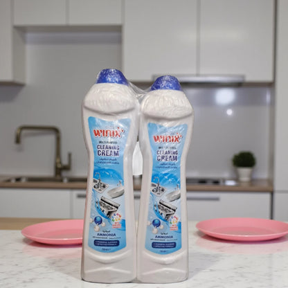 Winix Multi-Purpose Surface Cleaning Cream with Ammonia – Twin Pack (2 x 750ml) | Heavy-Duty Kitchen & Bathroom Cleaner | Tough on Grease, Limescale & Stains | With Micro Capsules for Deep Cleaning | Fresh Fragrance